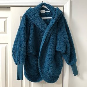 Nordic Beach wrap coat jacket TEAL One Size